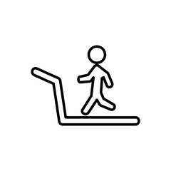 icon of a person exercising on a treadmill, simple flat style, illustration, logo sign symbol pictogram template, for ui or ux isolated on white for mobile app, editable