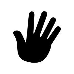 Waving hand gesture icon with friendly motion on transparent background