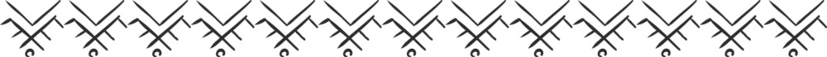 Ethnic Tribal hand drawn divider border. Trendy separators