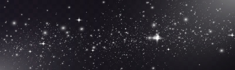 Bright glowing sparkles on a transparent background, resembling a starry or glittering effect.	