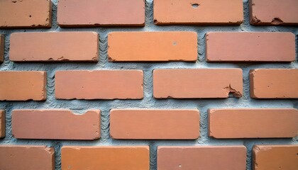Obraz premium A detailed view of a weathered red brick wall shows texture and a classic building facade.