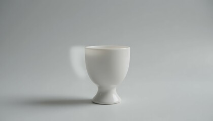 Elegant White Porcelain Egg Cup: Minimalist Still Life Photography