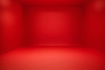 Empty Red Room Interior Minimalist Background