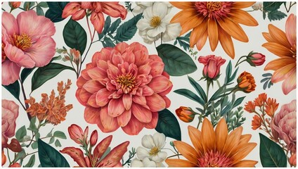 seamless background with flowers