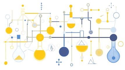 biologics development, representation of the process of developing biological drugs, colorful and detailed, clean design,