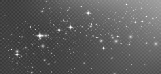Bright glowing sparkles on a transparent background, resembling a starry or glittering effect