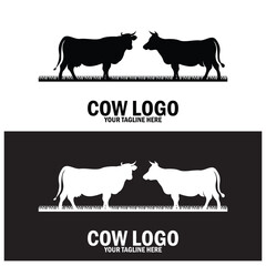 cow silhouette icon vector illustration template design