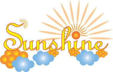 Sunshine calligraphy vector