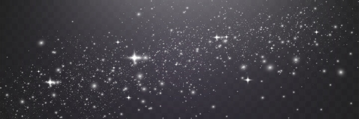 Fototapeta premium Bright glowing sparkles on a transparent background, resembling a starry or glittering effect