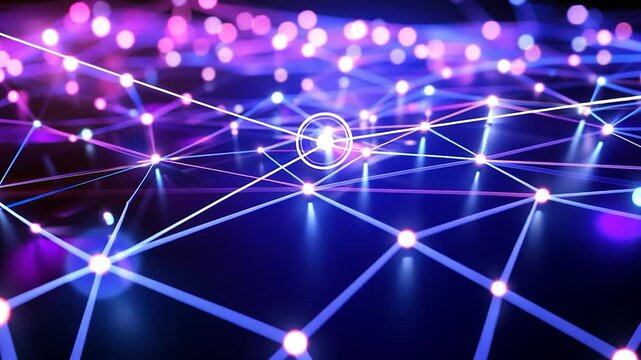 Abstract network connection, vibrant lights