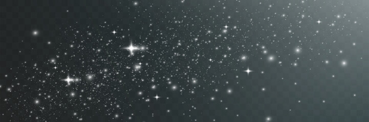 Bright glowing sparkles on a transparent background, resembling a starry or glittering effect