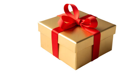 Obraz premium red gift box with ribbon 