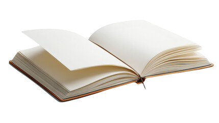 Open book with blank pages  on transparent background