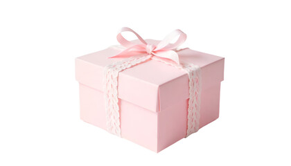 Obraz premium pink gift box with ribbon