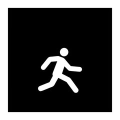 Emergency exit running man icon with transparent background