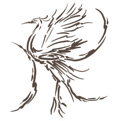 vector illustration of an egret with unique strokes