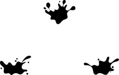 Black ink stains. Black liquid splashes. Vector illustration