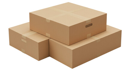 Isolated Stack of Cardboard Boxes