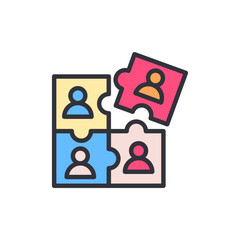 Friendship colored icons, minimalist vector illustration ,simple transparent graphic element .Isolated on white background