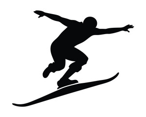 Fototapeta premium Snowboarder jumping silhouette