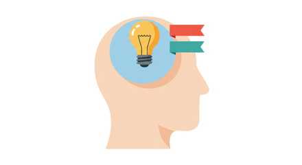 Isolated Human Head with Bulb