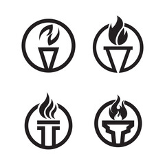 torch icon vector illustration template design