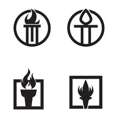 torch icon vector illustration template design