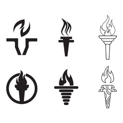 torch icon vector illustration template design