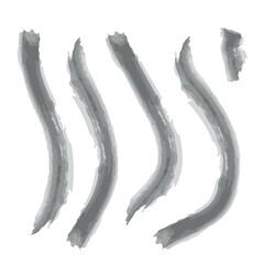 black watercolor pattern isolated on white background