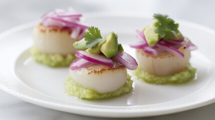 Scallop ceviche with avocado red onion an-4 - fresh photography ecuadorian colors