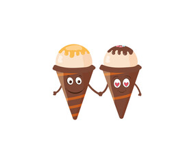 png summer cold dessert vector sweet cone pink pastel cartoon scoop chocolate pistachio vanilla food icon cute green background snack ice cream collection love isolated real dairy design