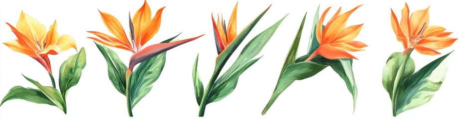 Obraz premium Vibrant Tropical Bird of Paradise Flowers