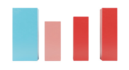 Isolated Colorful Bar Chart Elements