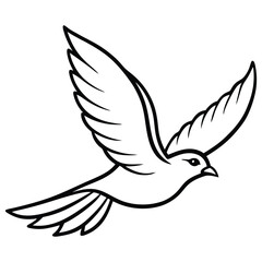 Obraz premium Bird in Flight A Black and White Illustration