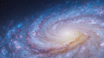 Fototapeta premium Cosmic scene featuring galactic nebula, distant stars and the birth of new suns in space.