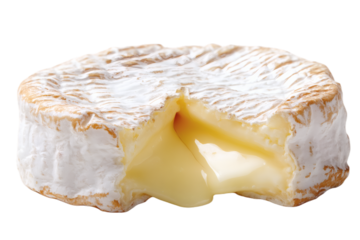 A brie cheese close up shot  on transparent background