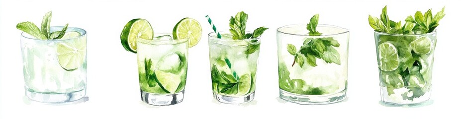 Refreshing Cocktails Featuring Lime and Mint