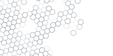 Abstract hexagons pattern. Geometric abstract background with simple hexagonal elements. Medical  technology simple art modern design