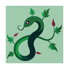 Obraz premium Cute green dragon cartoon vector illustration