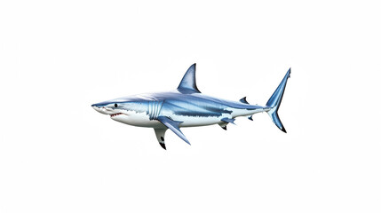 Fototapeta premium a 3d picture of a blue shark in the darkness on a transparent background, PNG image, PNG file, Generative art.
