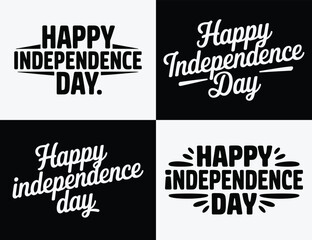 Diverse Typography for Happy Independence Day Celebrations