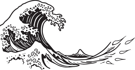 Obraz premium Modern Kanagawa Wave Vector Set