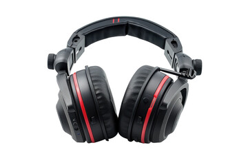 Stylish black and red headphones ready for immersive audio experiences at home or on the go isolated on transparent background