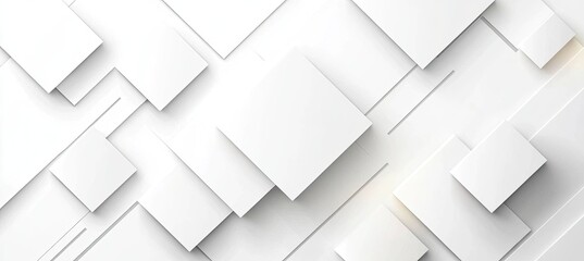White Overlapping Square Planes Layers Abstract Clean Minimalist Background