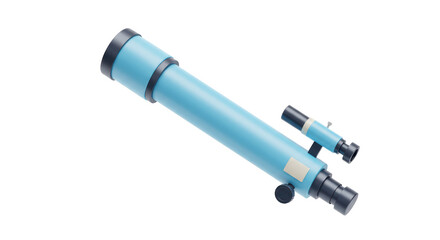 Isolated Blue Telescope for Stargazing