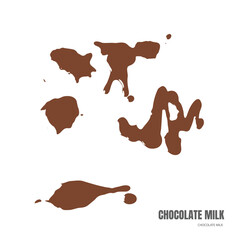 Spilled chocolate milk silhouette, hot chocolate puddle, liquid stain, coffee splatter, brown latte