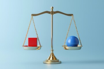 Symbolic balance scale comparing two groups, visualizing control vs test group in social research. AI generated image.