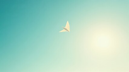 Beautiful Paper Plane Soaring Against a Clear Blue Sky