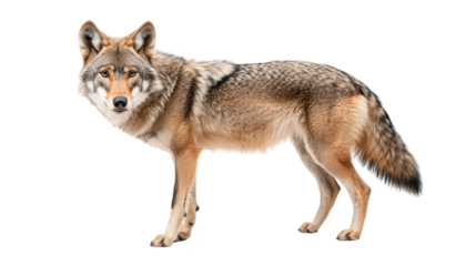 Striking wolf portrait, a majestic canine against dark background