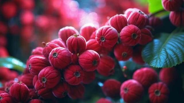 Backdrop featuring red berries of a guelder-rose